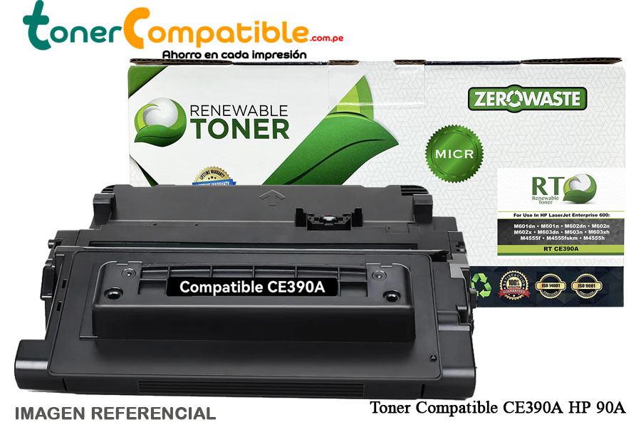 Cartucho 90A Generico Toner CE390A Compatible M601Dn M603Dn M4555 Cartucho 90A Generico Toner CE390A Compatible