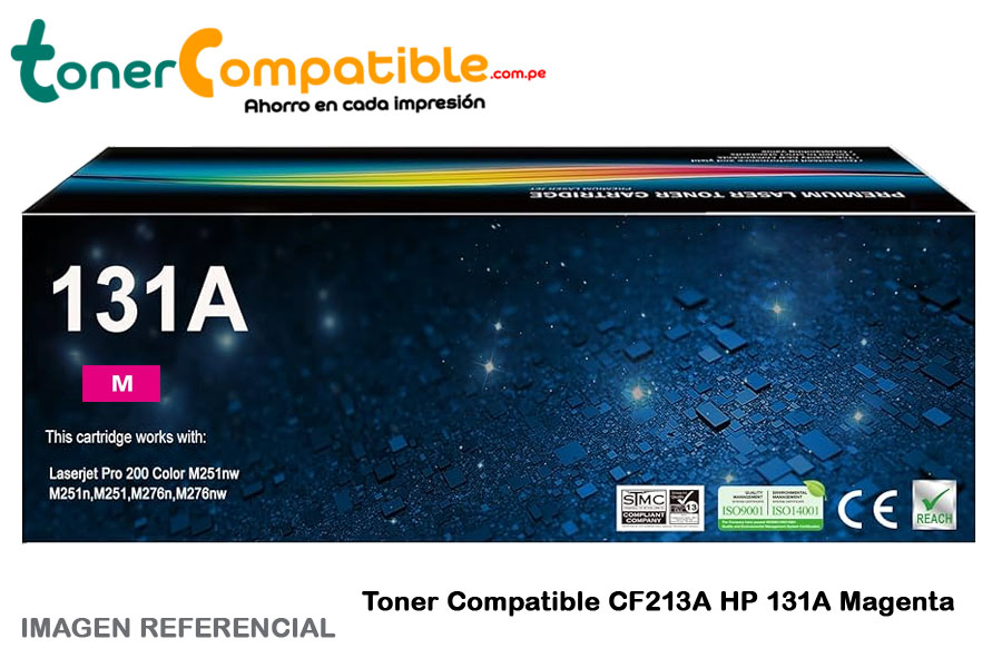 Toner Compatible CF213A HP 131A Magenta Toner Compatible cf213a HP 131A impresión de alta calidad CF213A color Magenta
