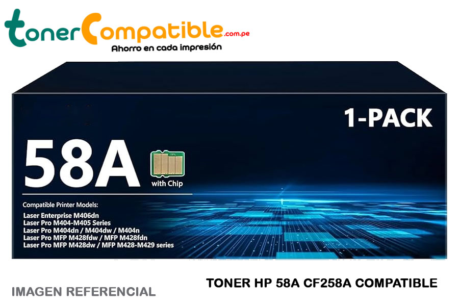 Toner Compatible CF258A HP 58A CON CHIP Toner CF258A HP 58A CON CHIP