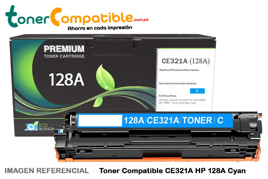 Toner HP 128A Compatible CE321A Cyan Toner HP 128A Compatible CE321A Cyan