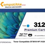 Toner Compatible CF381X HP 312X Cyan